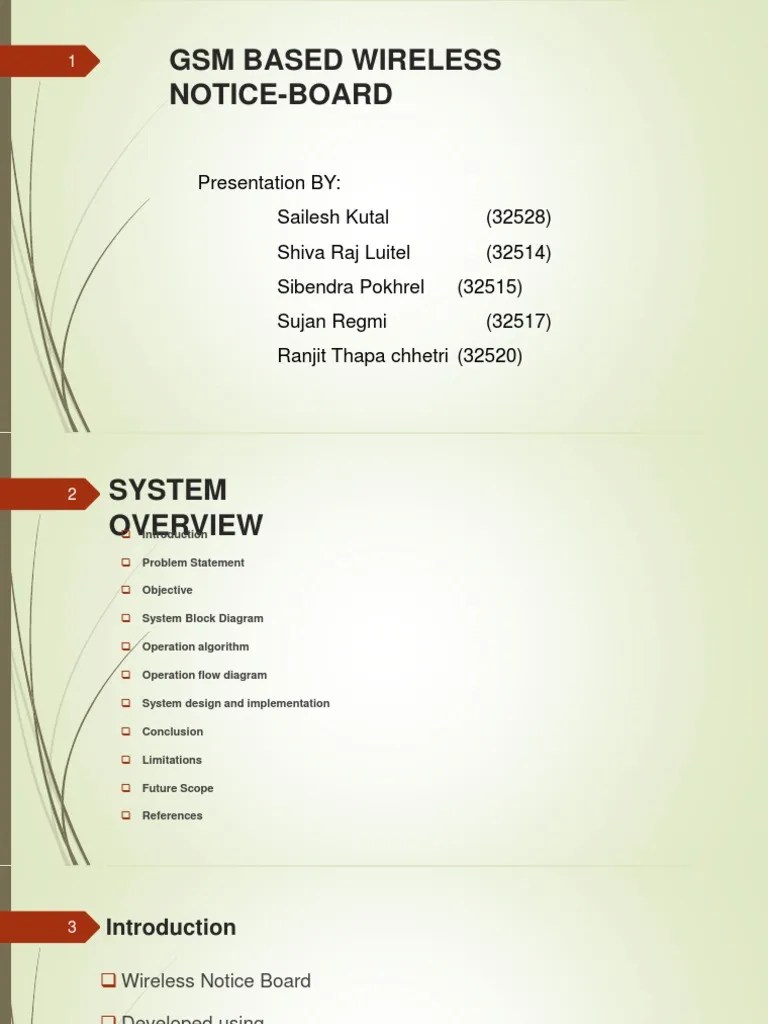 GSM Based Wireless NoticeBoard PDF Manufactured Goods Electronics