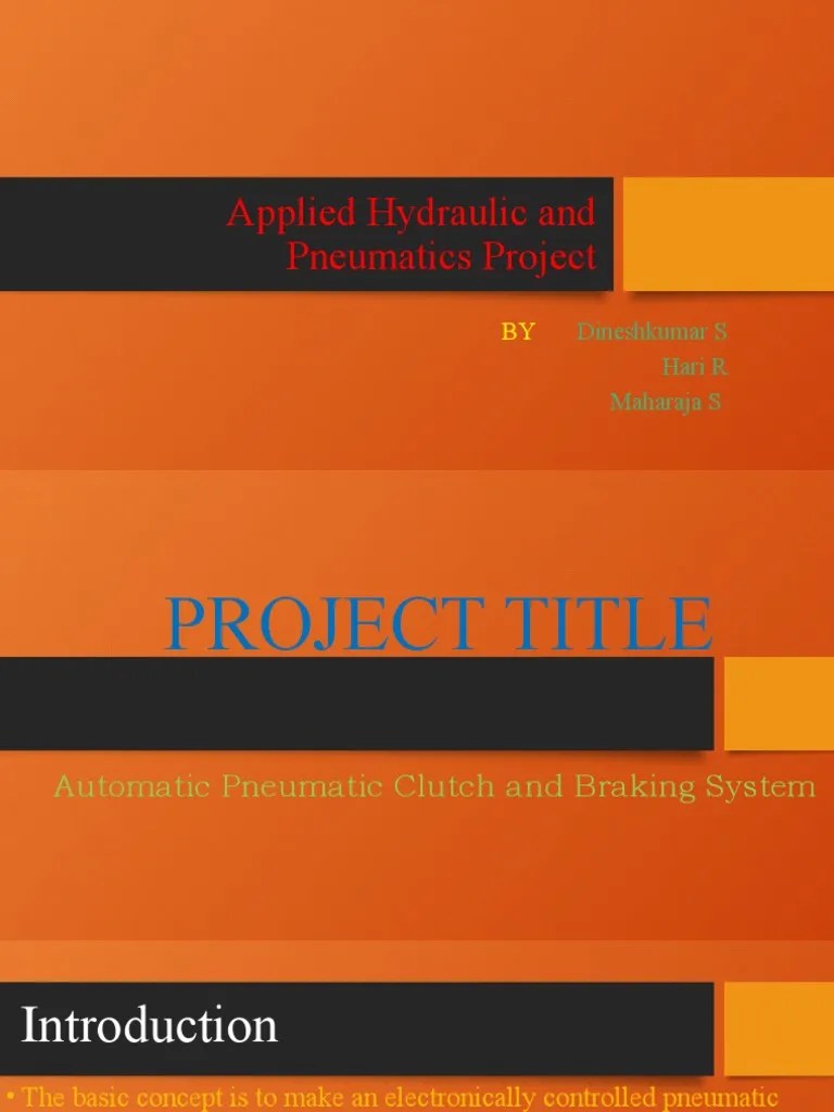 Applied Hydraulic and Pneumatics Project PDF