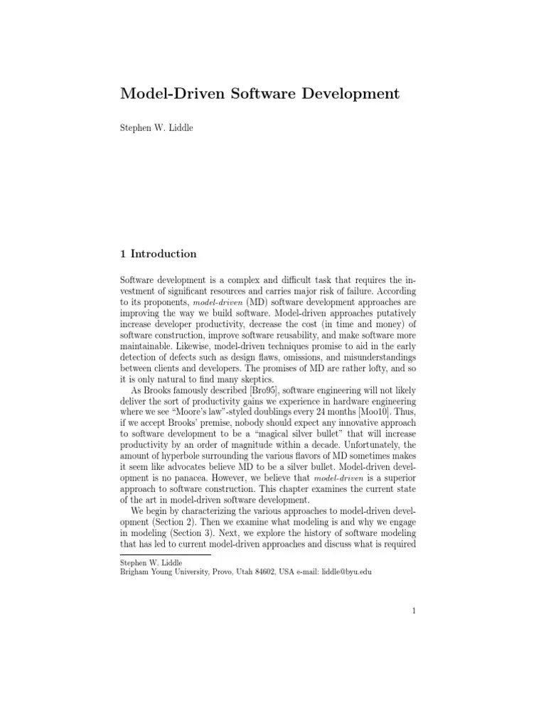 ModelDriven Software Development PDF Conceptual Model Unified