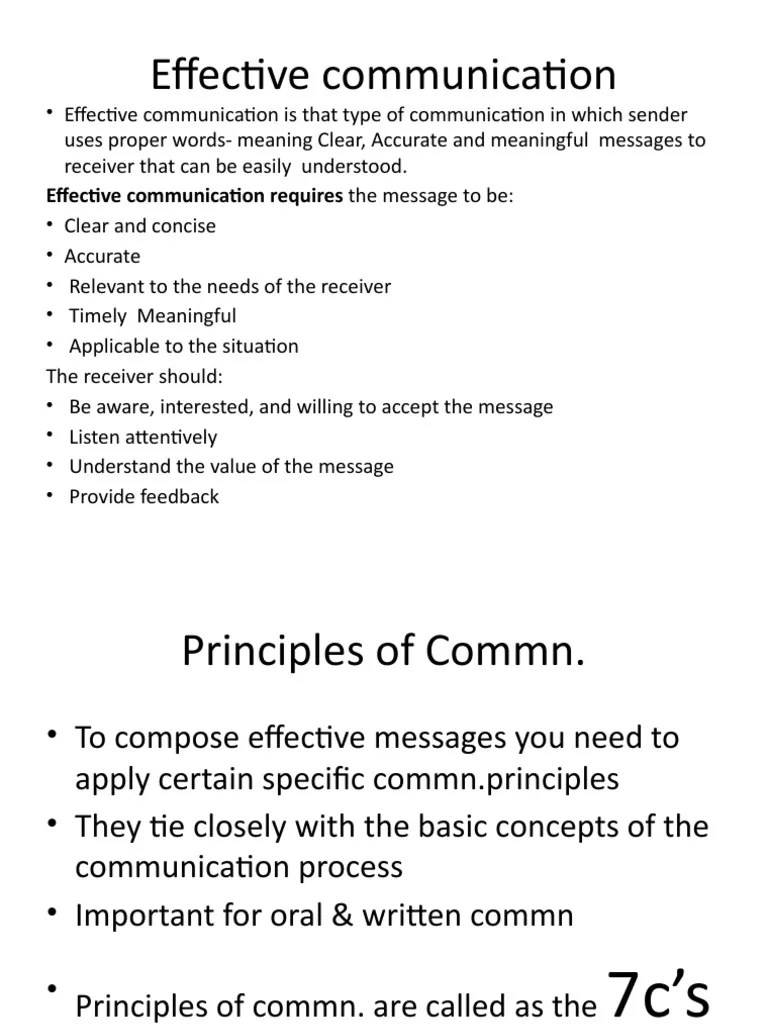 2 Principles of Effective CommunicationNotes PPT (Autosaved) PDF