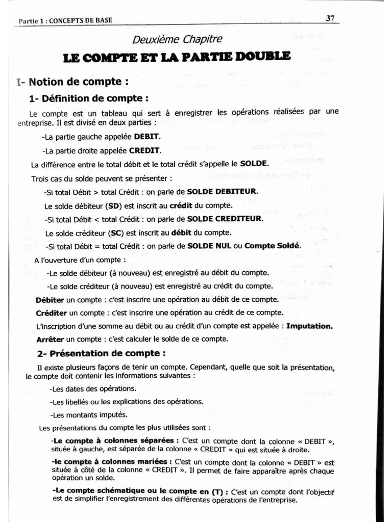 ch2 Le Compte Et La Partie Double PDF