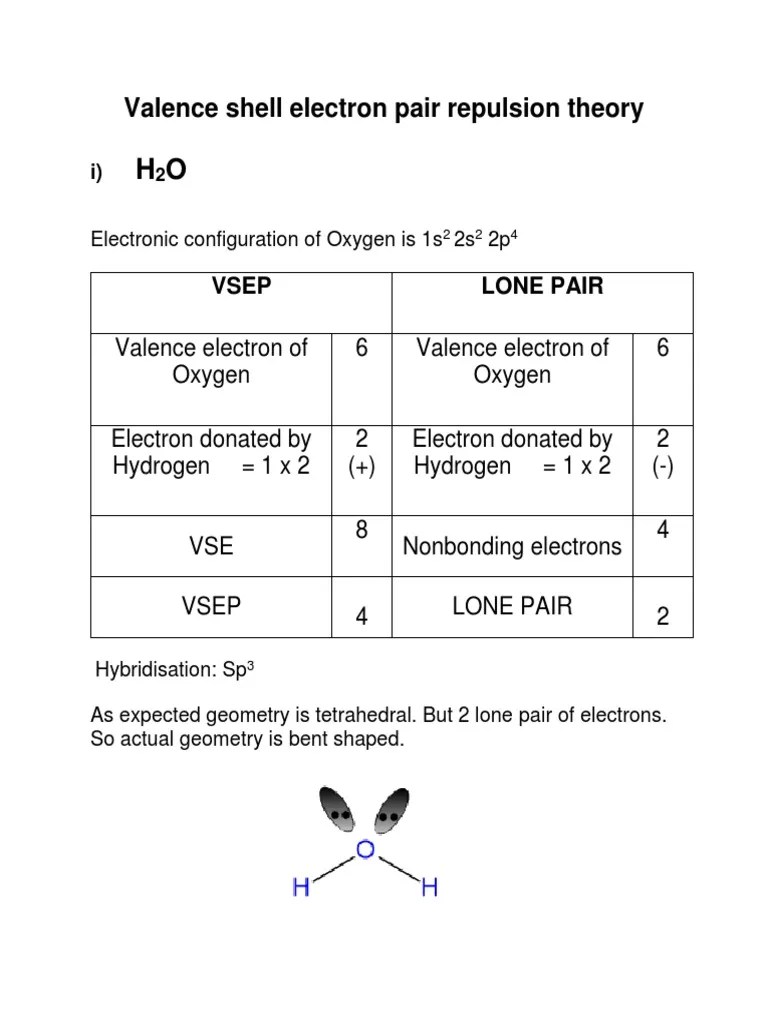 Valence Shell Electron Pair Repulsion Theory PDF Ion Molecular
