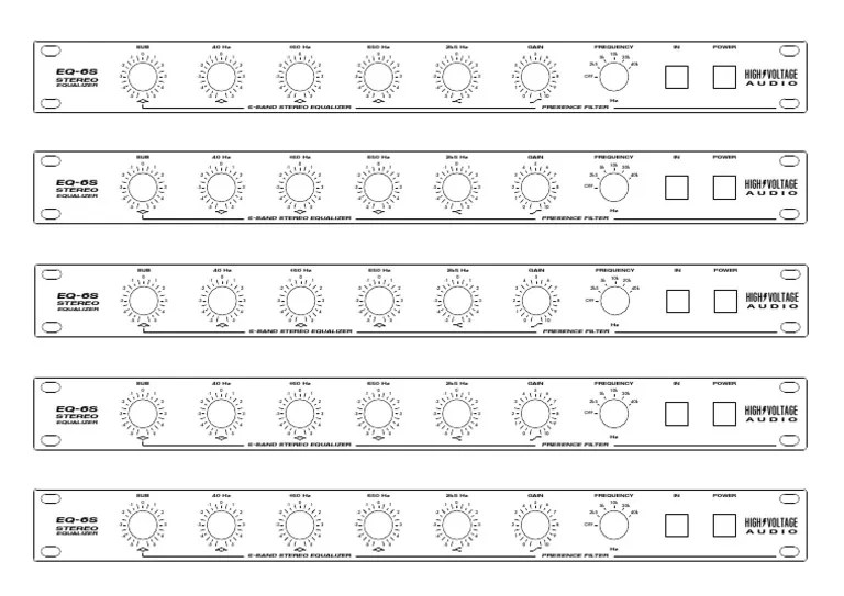 High Voltage Audio EQ6S Recall Sheet PDF Equalization (Audio