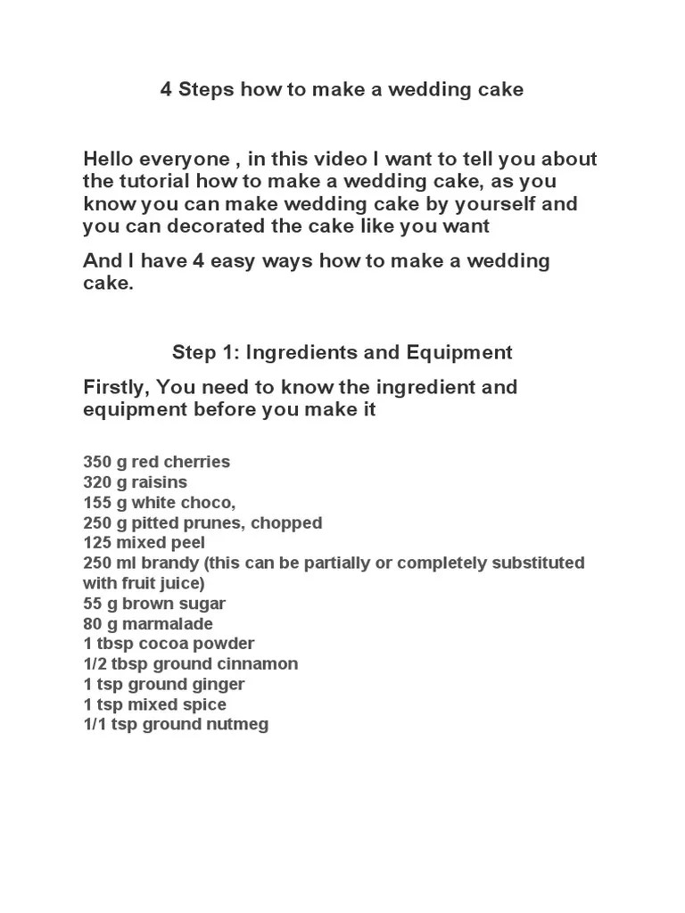 4 Steps How To Make A Wedding Cake PDF Cakes Food And Drink