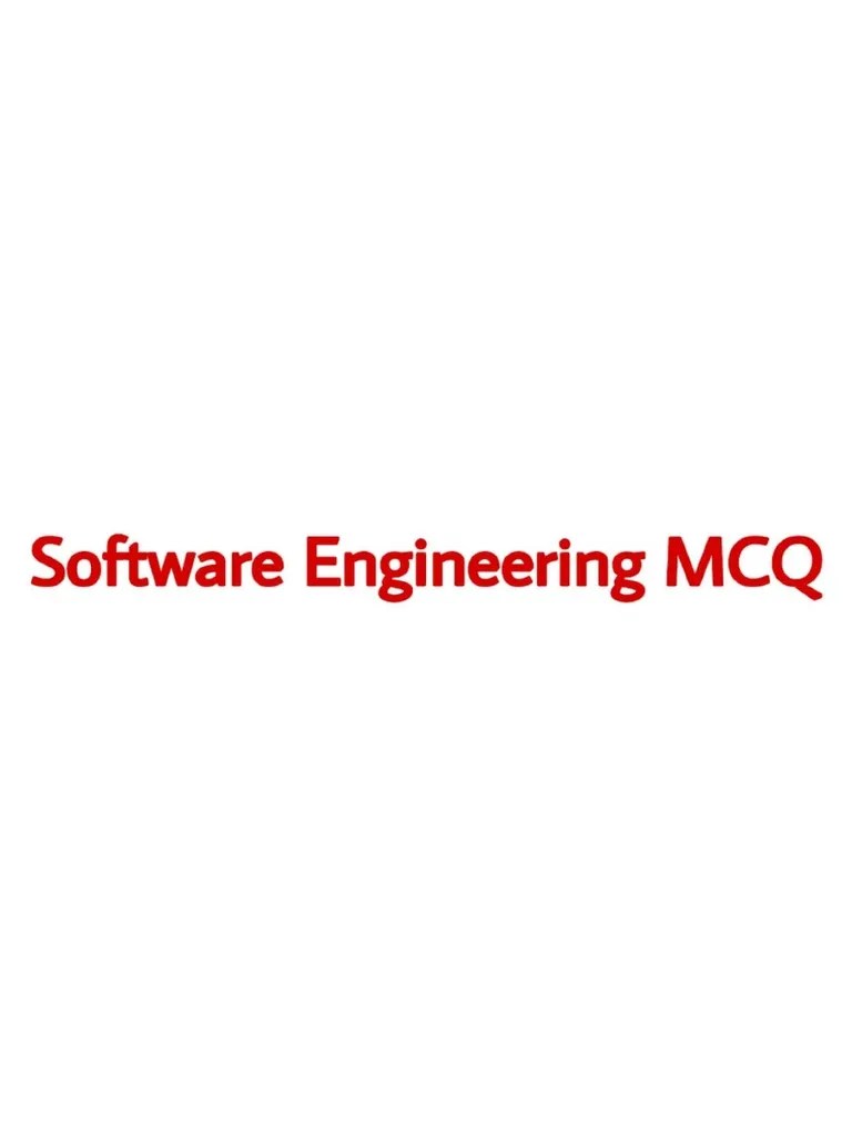 Software Engineering MCQ PDF