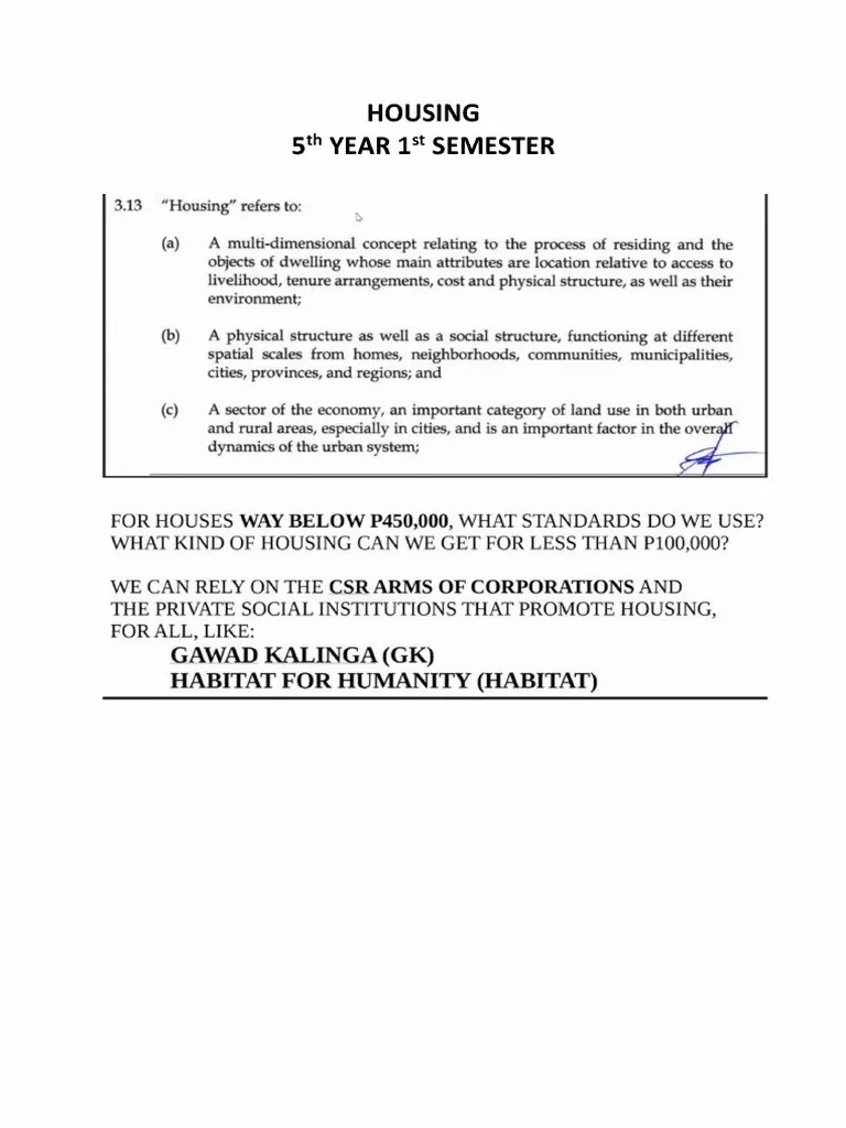 HOUSING Quiz 1 Reviewer Final Searchable PDF Economies