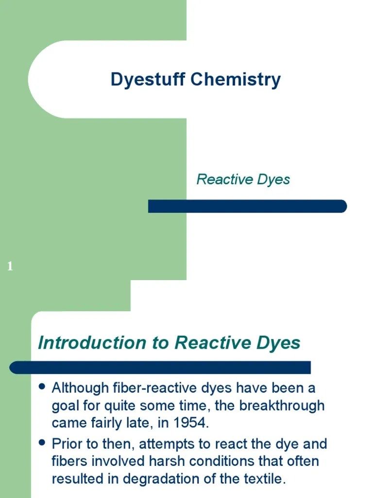 Reactive Dyes Dye Chemical Reactions