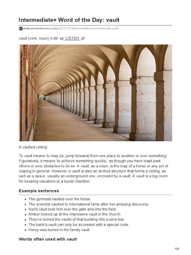 The Vaulted History and Multiple Meanings of the Word 'Vault' PDF