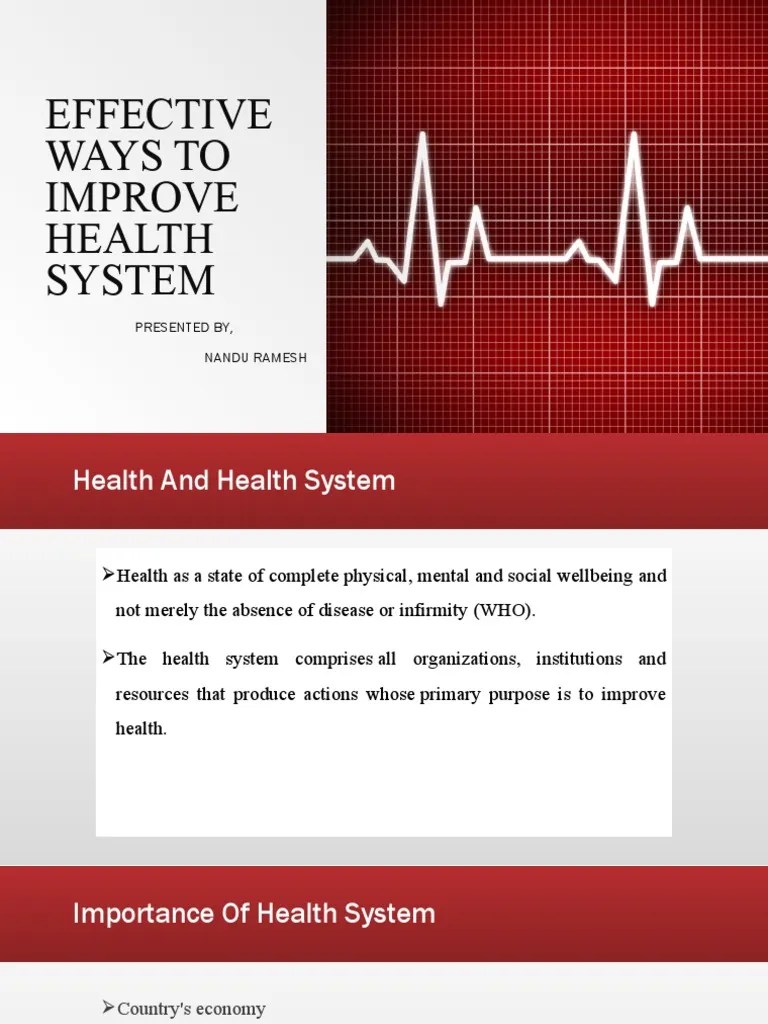 Effective Ways To Improve Health System PDF