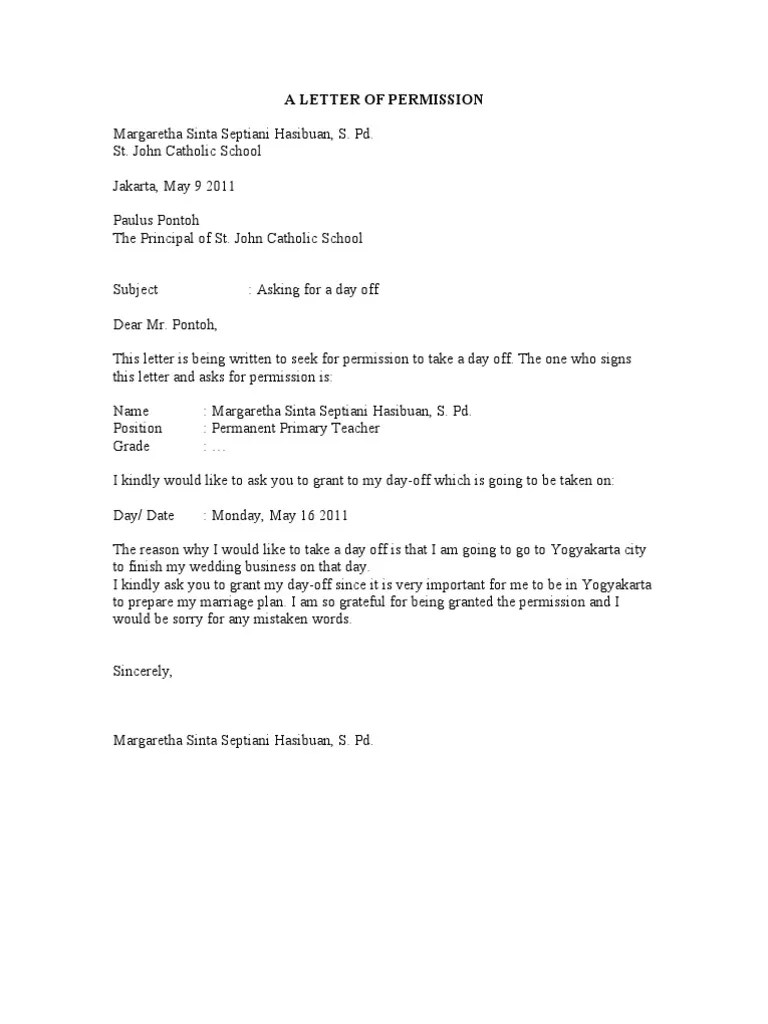 A Letter of Permission