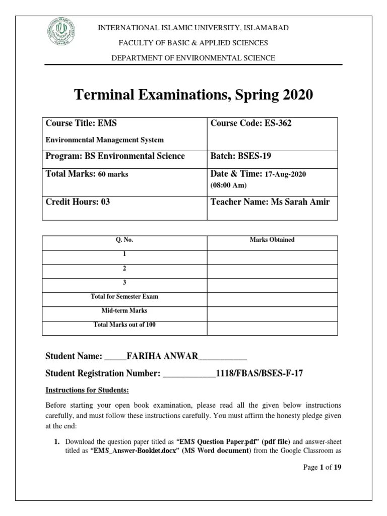 EMS Answer-Booklet | PDF | Image Scanner | Test (Assessment)
