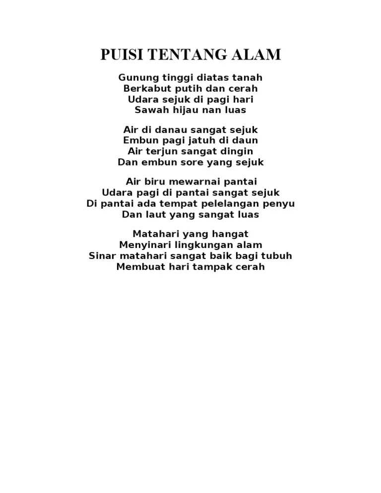 Puisi Alam Dan Lingkungan