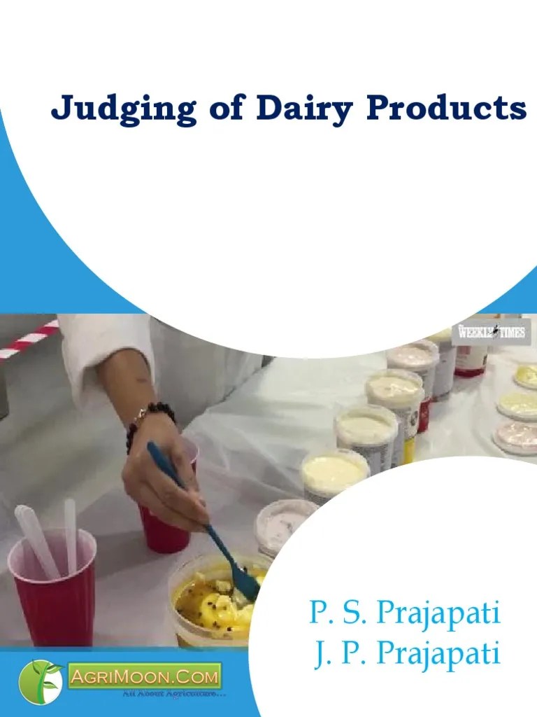 Judging of Dairy Products PDF Perception Senses