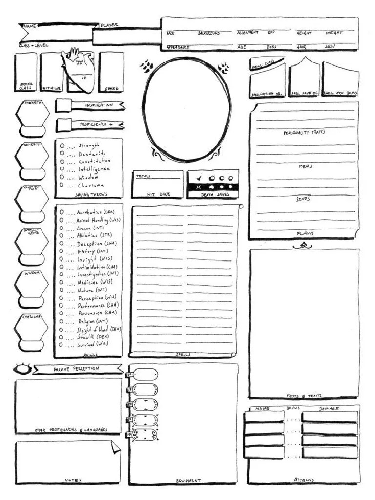 5e Mirror Sheet PDF