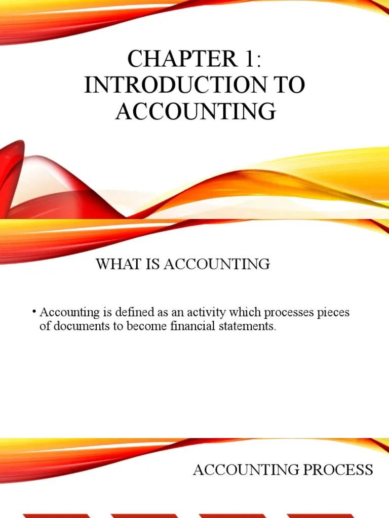 Topic 1 Introduction To Accounting PDF Partnership Accounting
