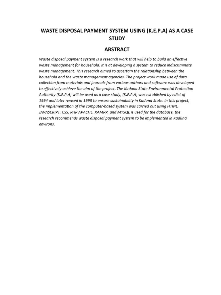 Waste Disposal Payment System Using PDF