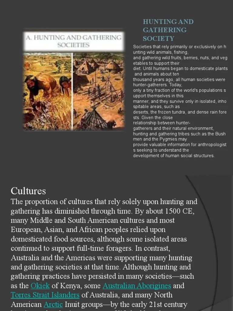 Hunting and Gathering Society PDF Hunter Gatherer