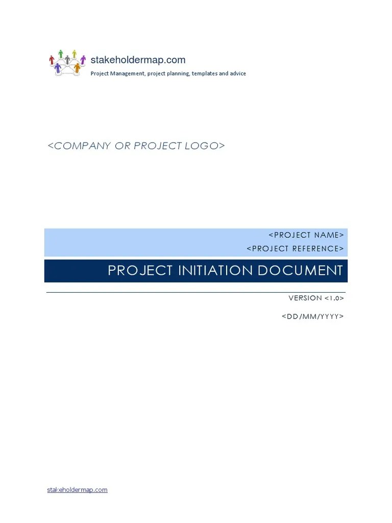 PID Project Initiation Document Template PDF Project Management