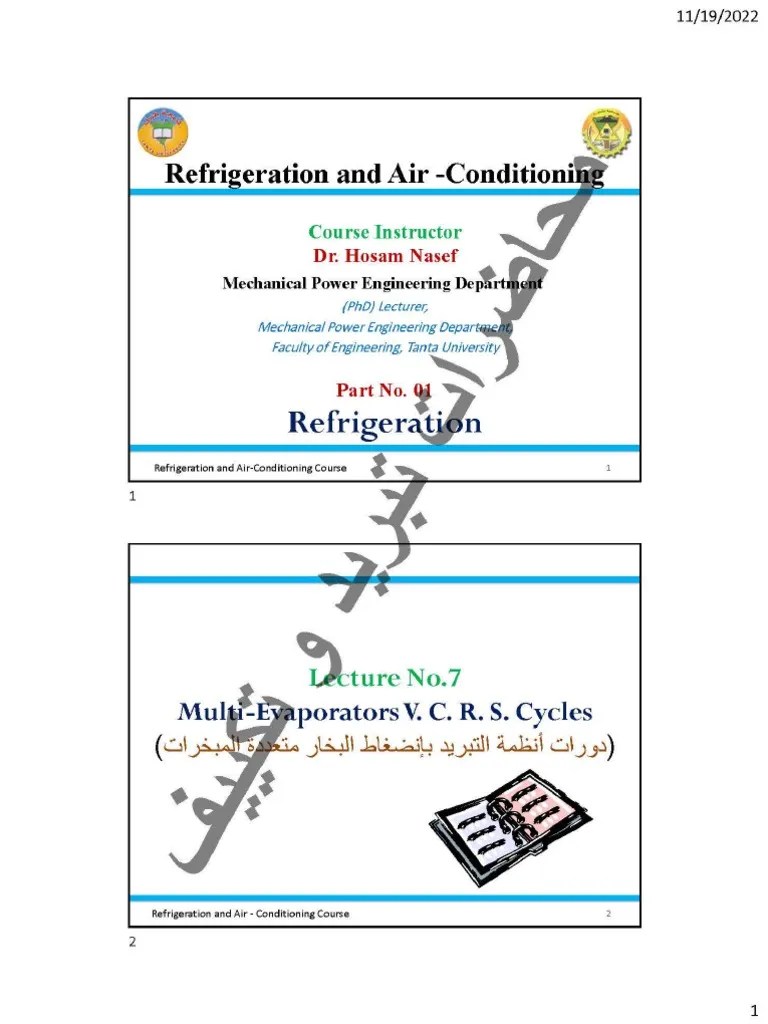 Refrigeration and AirConditioning Lecture No.7 2 PDF