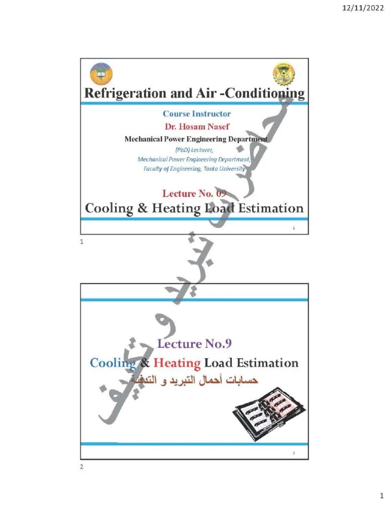 Refrigeration and AirConditioning Lecture No.9 PDF