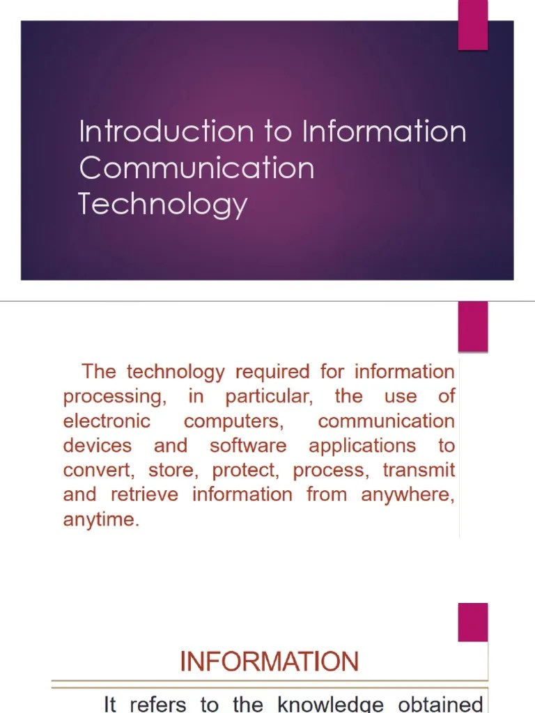 CHAPTER 1 Introduction To Information Communication Technology PDF