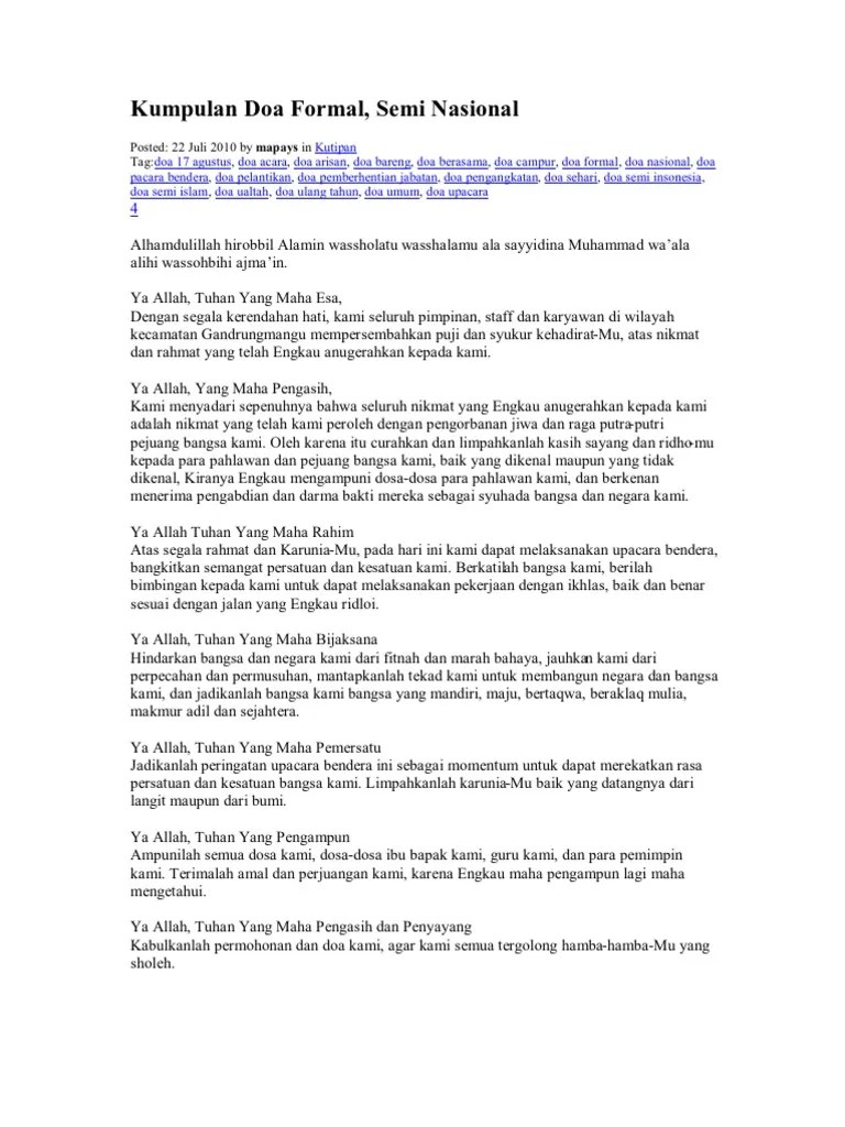 Kumpulan Doa Formal | PDF