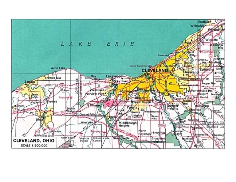 Map of Cleveland With Scale PDF