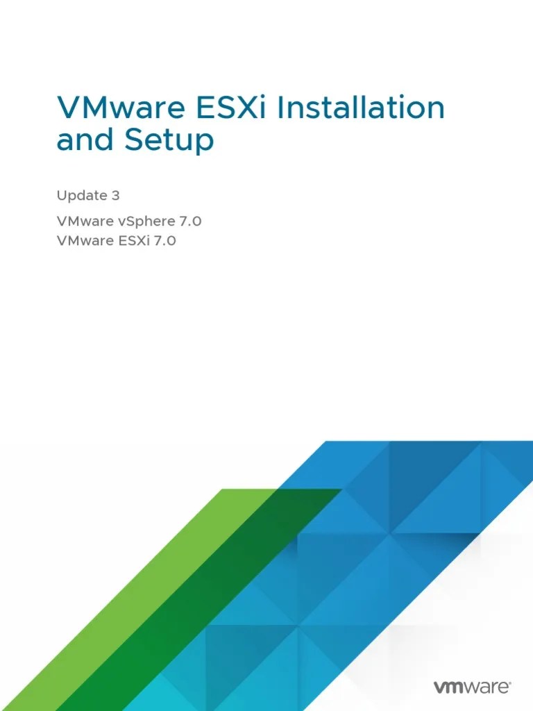 VMware ESXi Installation and Setup PDF Booting Usb Flash Drive