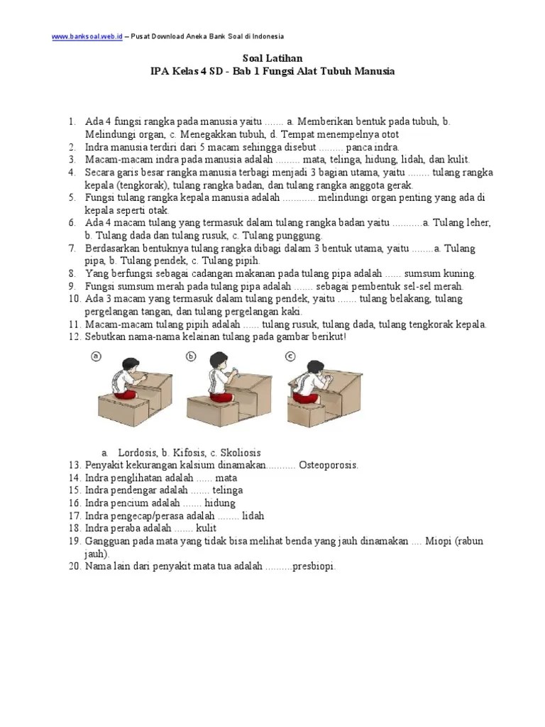 Bank Soal Ipa Kelas 4 Sd Semester 1 Seputar Bank
