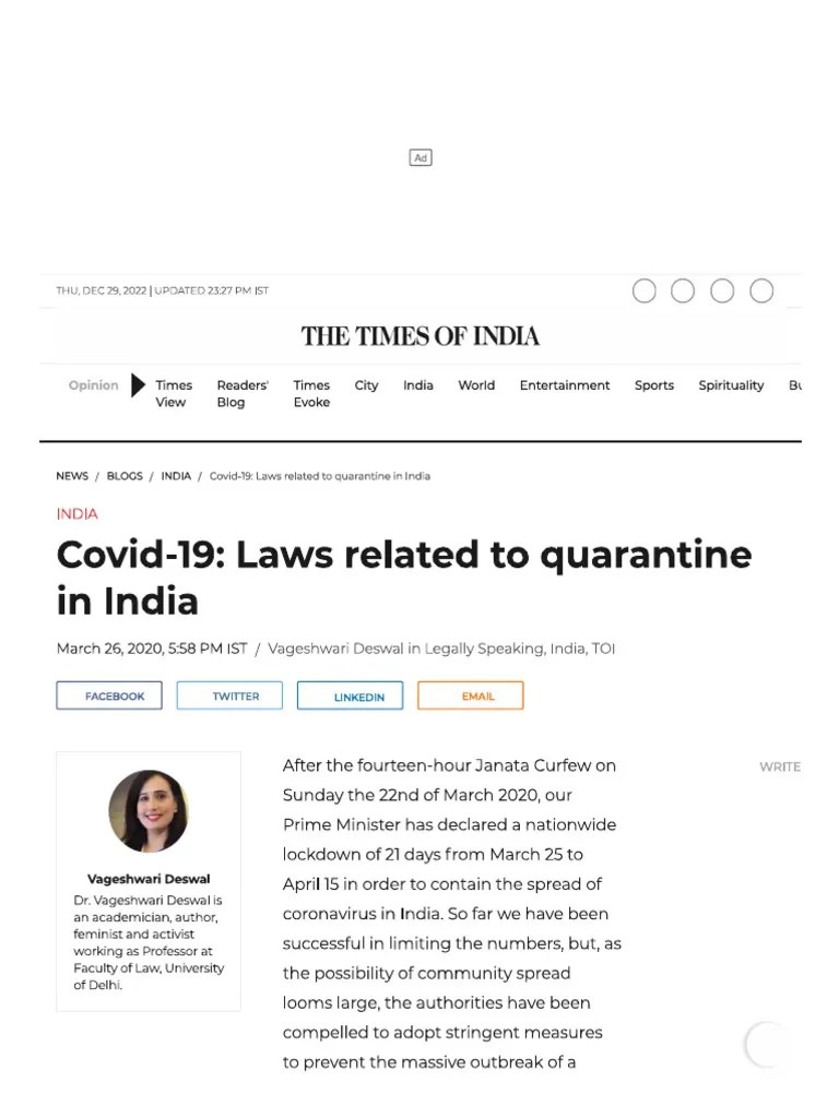 Laws Related To Quarantine PDF