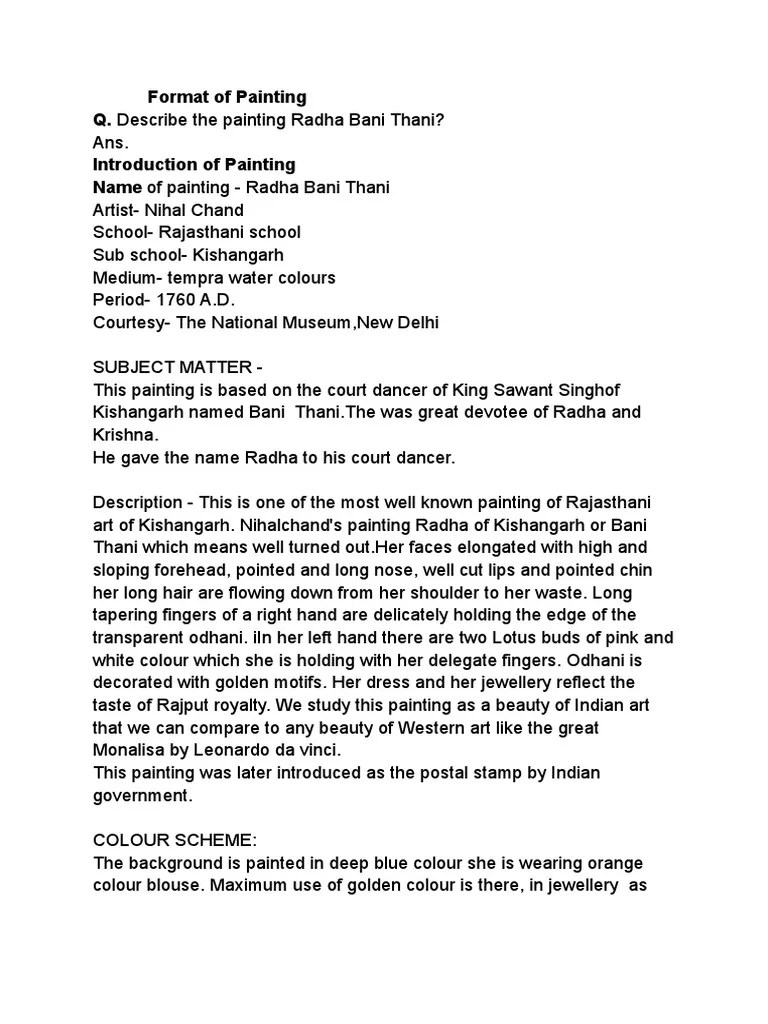 Format of Painting PDF