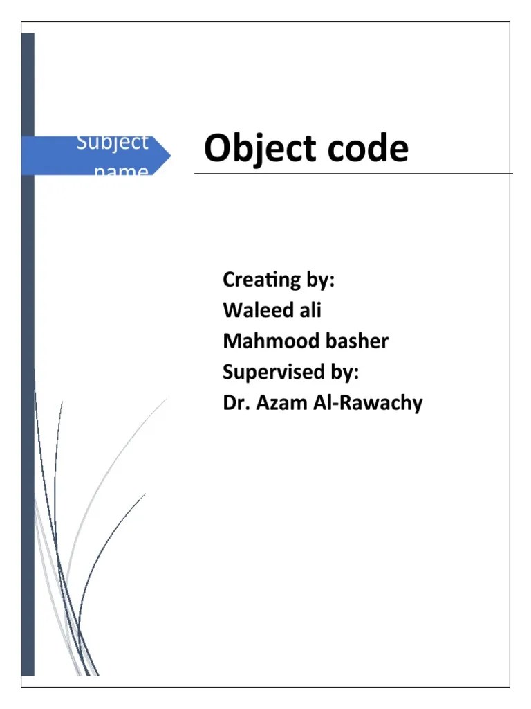 Definition of Object Code PDF Source Code Compiler