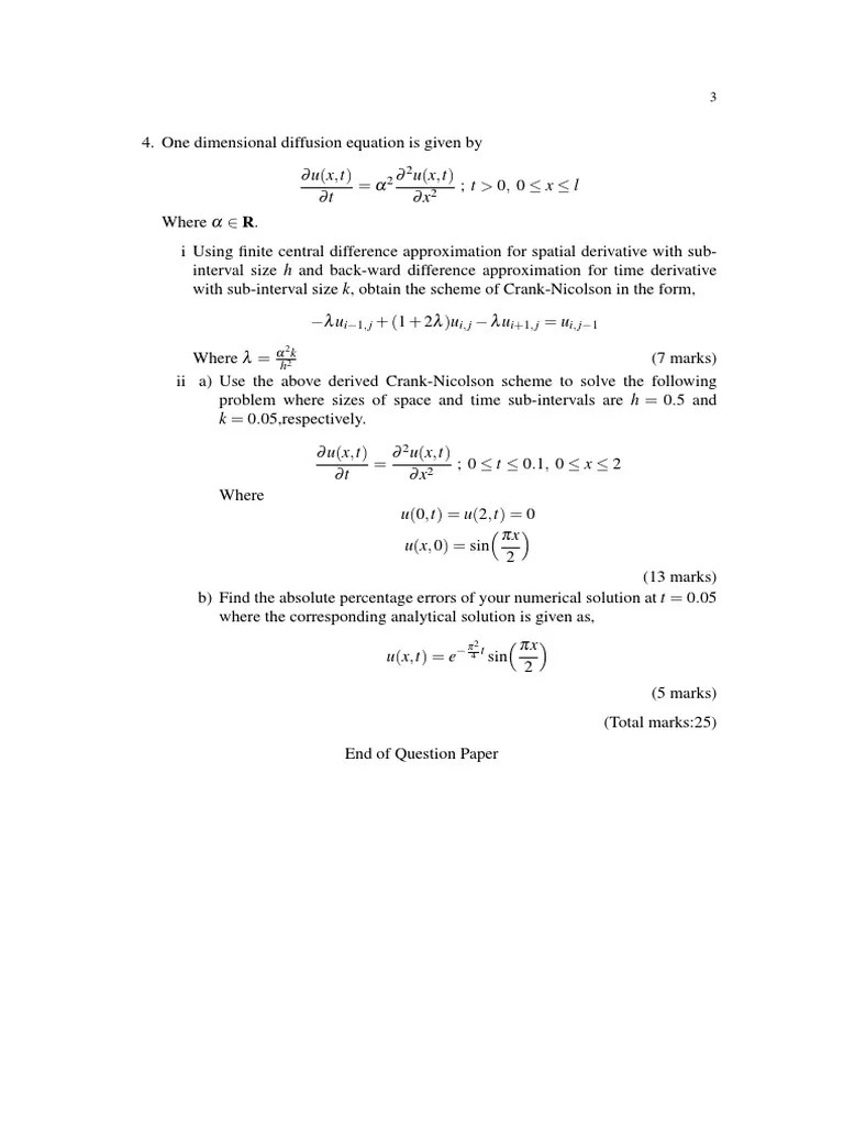 PDE Problems & Solutions PDF Finite Difference Equations