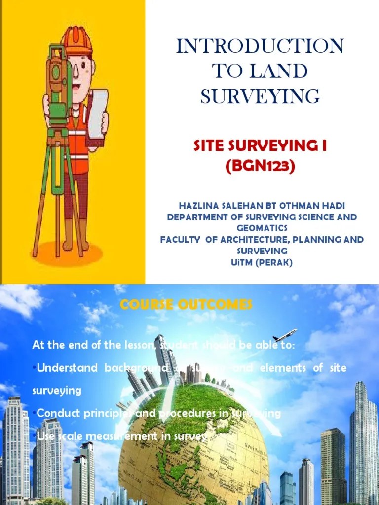 DBT123 Chapter 1 Introduction To Land Surveying PDF Surveying