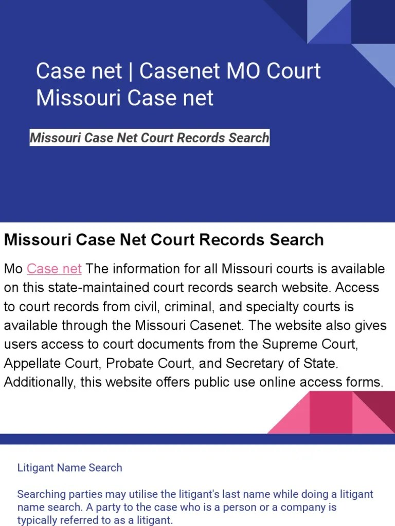 Case Net MO Court Missouri Case Net PDF Lawsuit