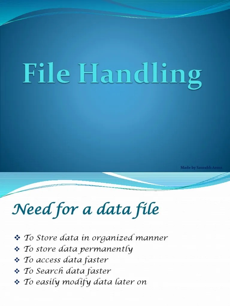 File Handling Text+Binary+CSV PDF Computer File Computer Programming