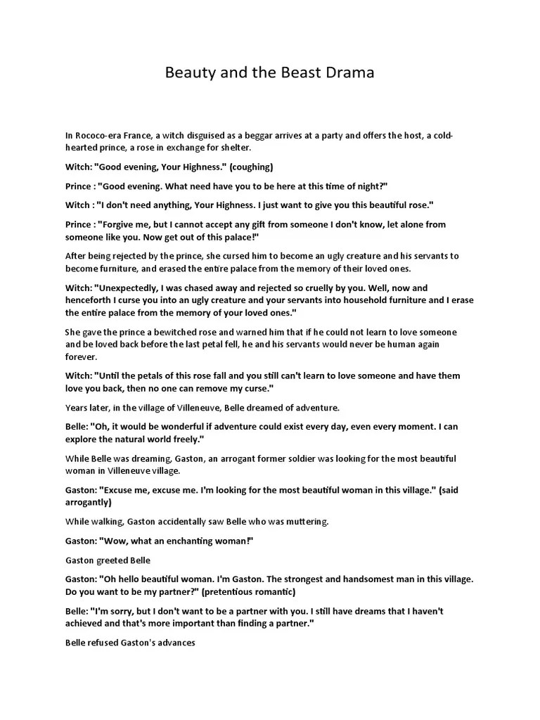 Beauty and The Beast Script PDF