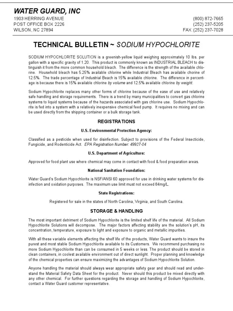 Chlorine Concentration Calculation PDF Chlorine Chemistry