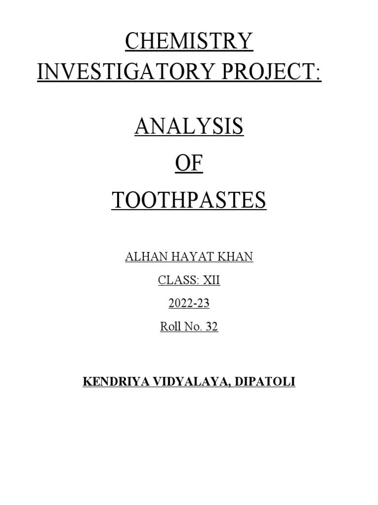 Analysis of Toothpastes Evaluating the Acidic and Basic Components of
