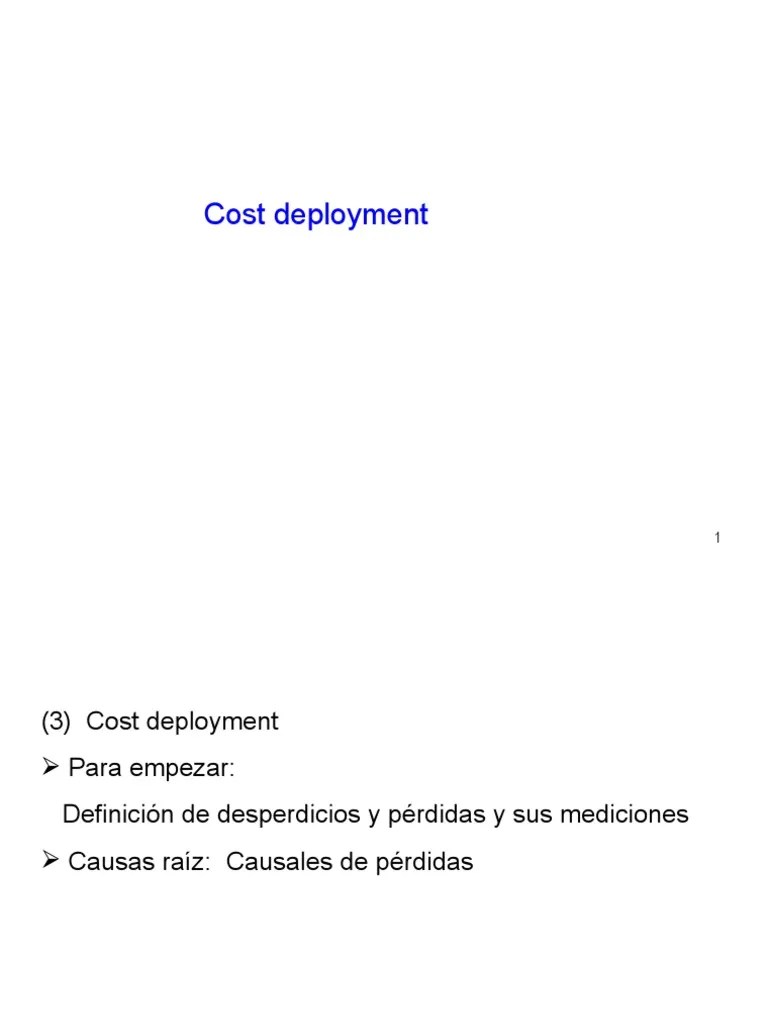 20080523Cost Deployment (25pag) (Español) PDF Economias Business