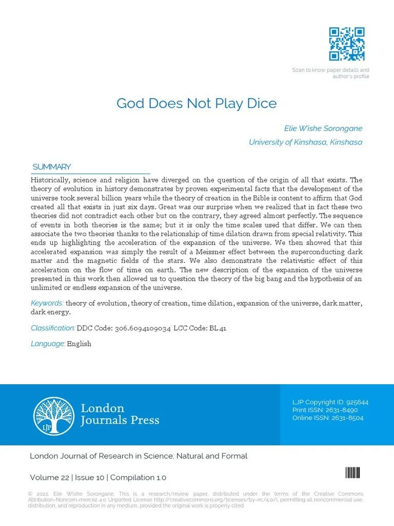 God Does Not Play Dice PDF Universe Stars