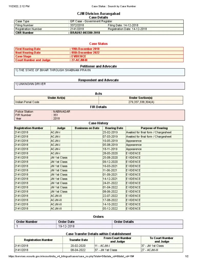 Case Status Search by Case Number PDF Crimes Crime & Violence