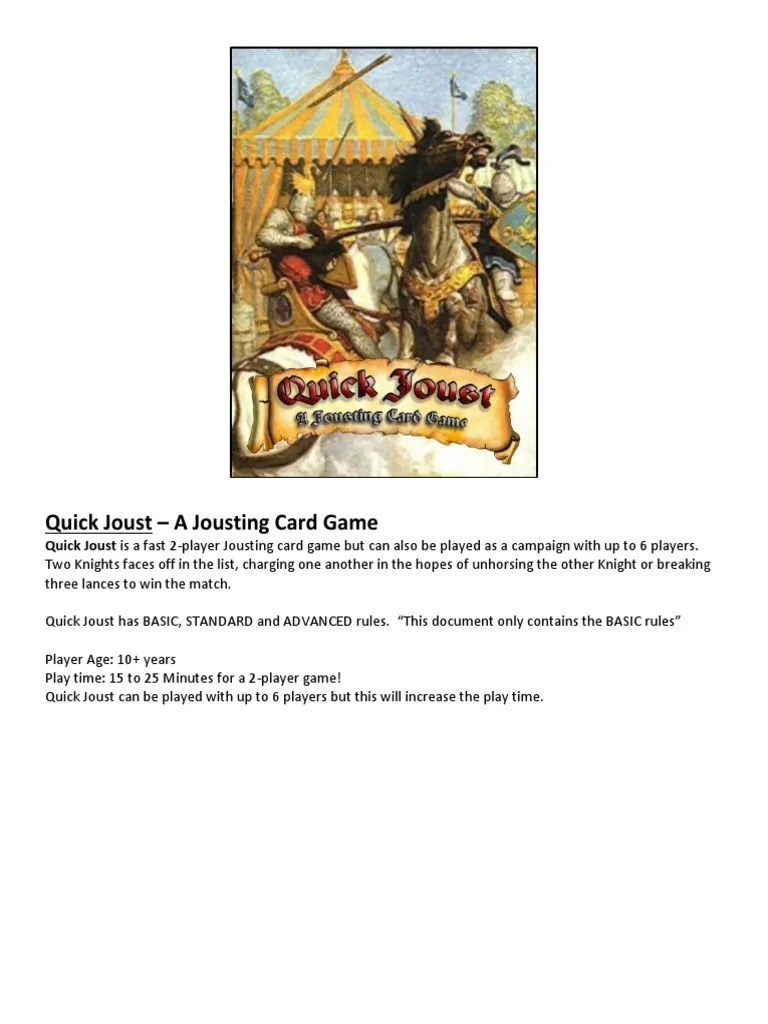 QUICK JOUST Rules PDF Knight