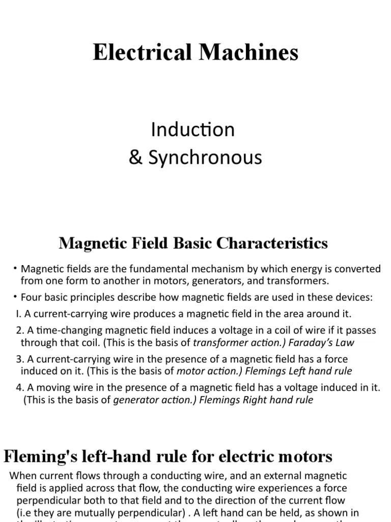 Principles of Electric Machines Exploring the Fundamental Concepts of Rotating Fields