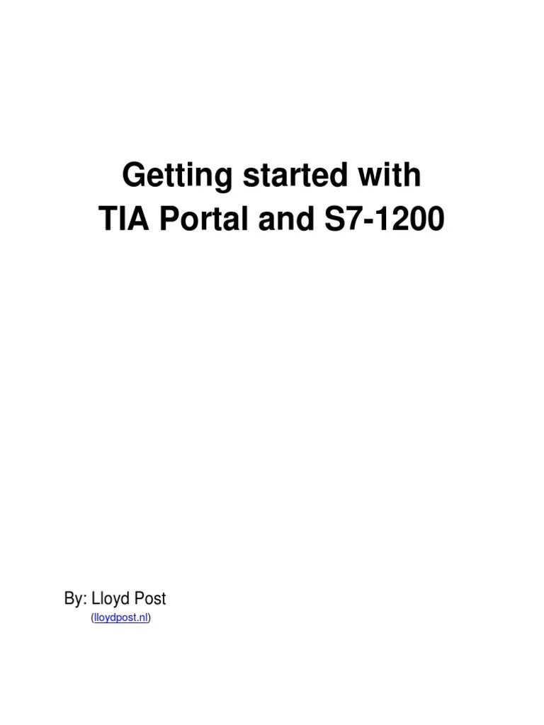 Getting Started With TIA Portal and S7-1200 | PDF | Programmable Logic