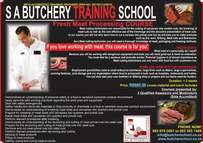Fresh Meat Processing Course PDF