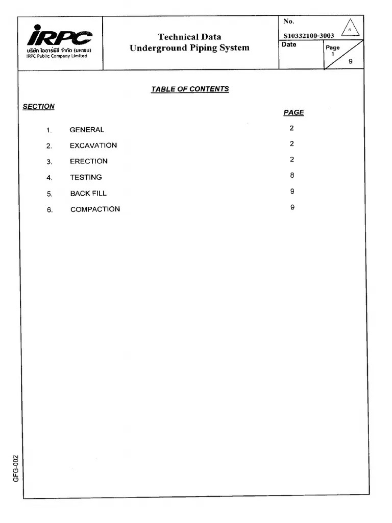 S103321003003 Technical Data Under Ground Piping System PDF