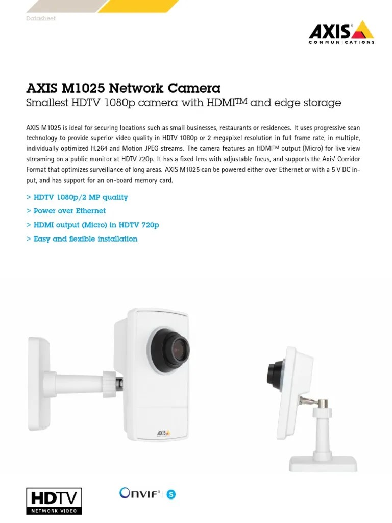 Datasheet Axis m1025 Network Camera en US 270980 PDF Pixel Camera