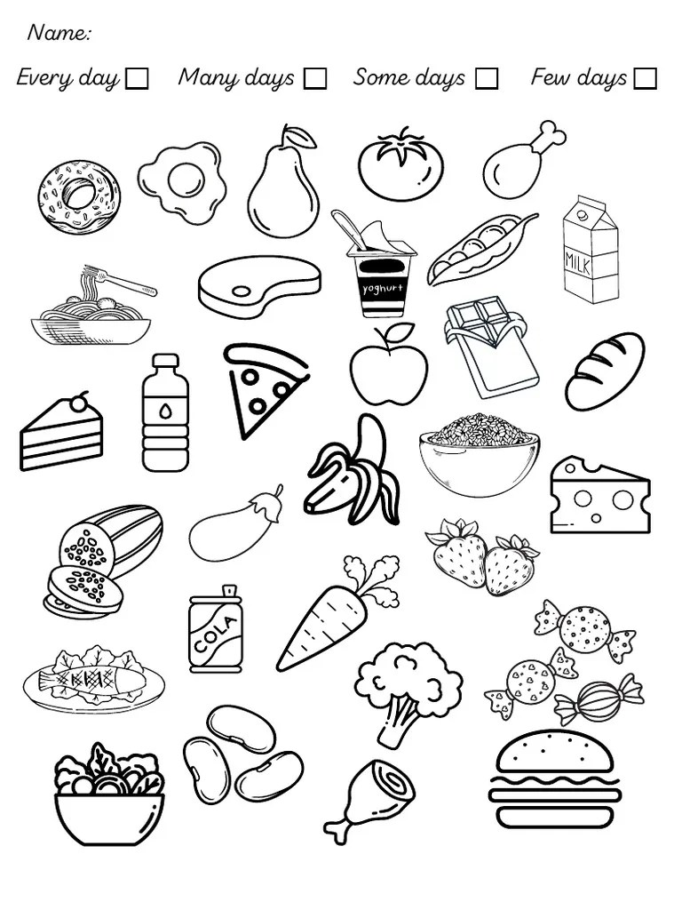 Healthy and Unhealthy Food Worksheet | PDF