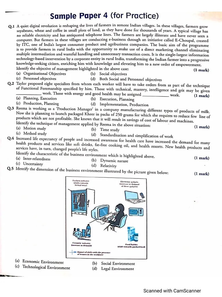 Sample Paper Business Studies Class 12 Cbse PDF